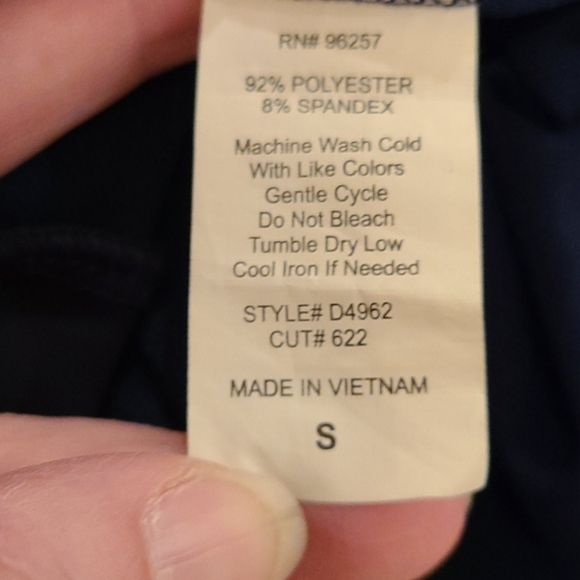 PerSeption Concept Dress Womens S Blue Embellished V-neck Sheer Sharktooth Hem - Picture 7 of 7